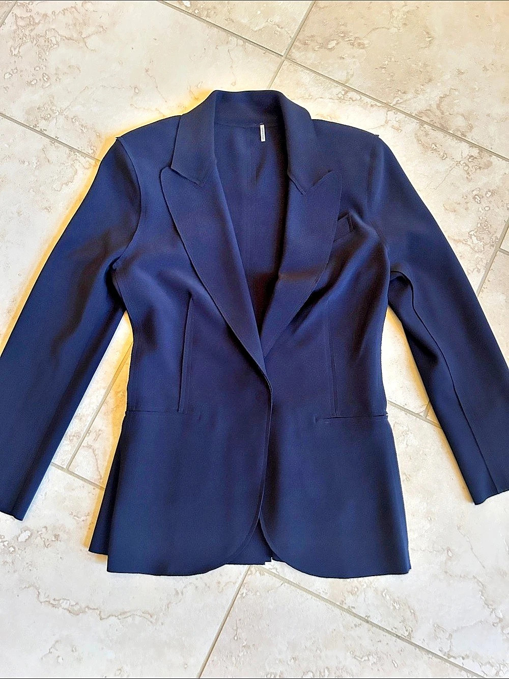 Norma Kamali Women's Blazer in Blue Like New Size Medium